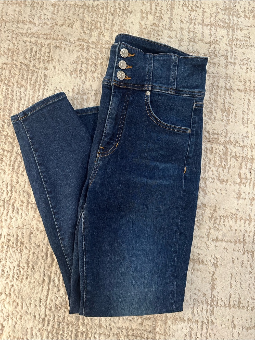 Veronica Beard Katherine Corset Jeans 27 Extra High Rise Skinny Dark Wash - Picture 2 of 8